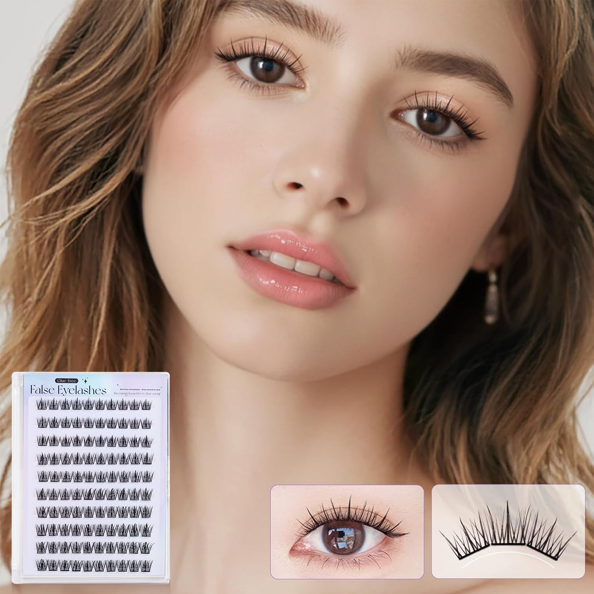 MAYCREATE® 120Pcs Self Adhesive Eyelashes, Self Adhesive Eyelash Clusters, Lash Clusters Press On Lashes Self Stick Cluster Lashes Pre Glued Eyelash Clusters with Tweezer No Glue Needed, 11-13mm MAYCREATE® 120Pcs Self Adhesive Eyelashes, Self Adhesive Eyelash Clusters, Lash Clusters Press On Lashes Self Stick Cluster Lashes Pre Glued Eyelash Clusters with Tweezer No Glue Needed, 11-13mm